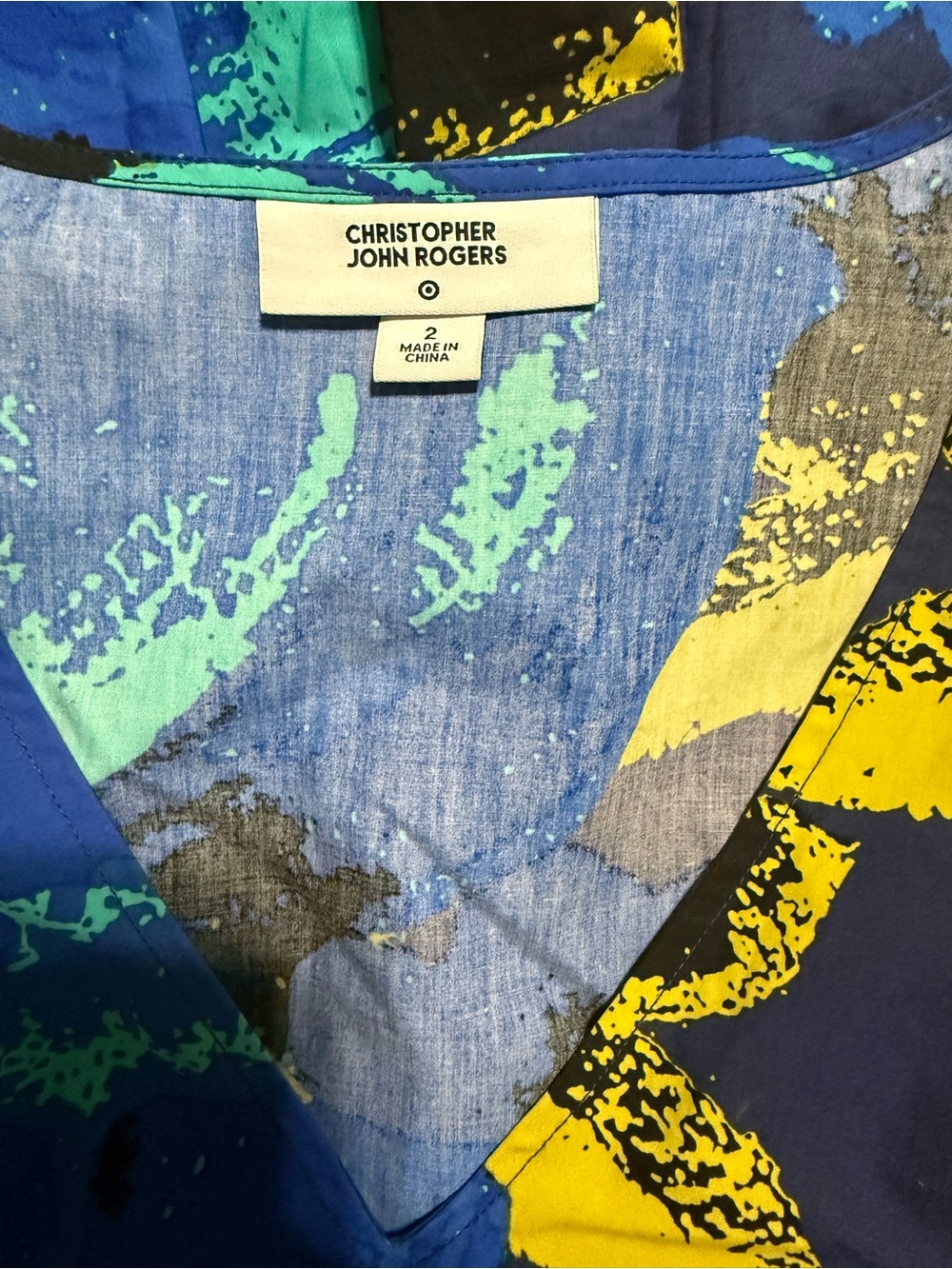 Christopher John Rogers x Target Blue Floral Puff Sleeve Tiered Maxi Dress - Picture 5 of 6